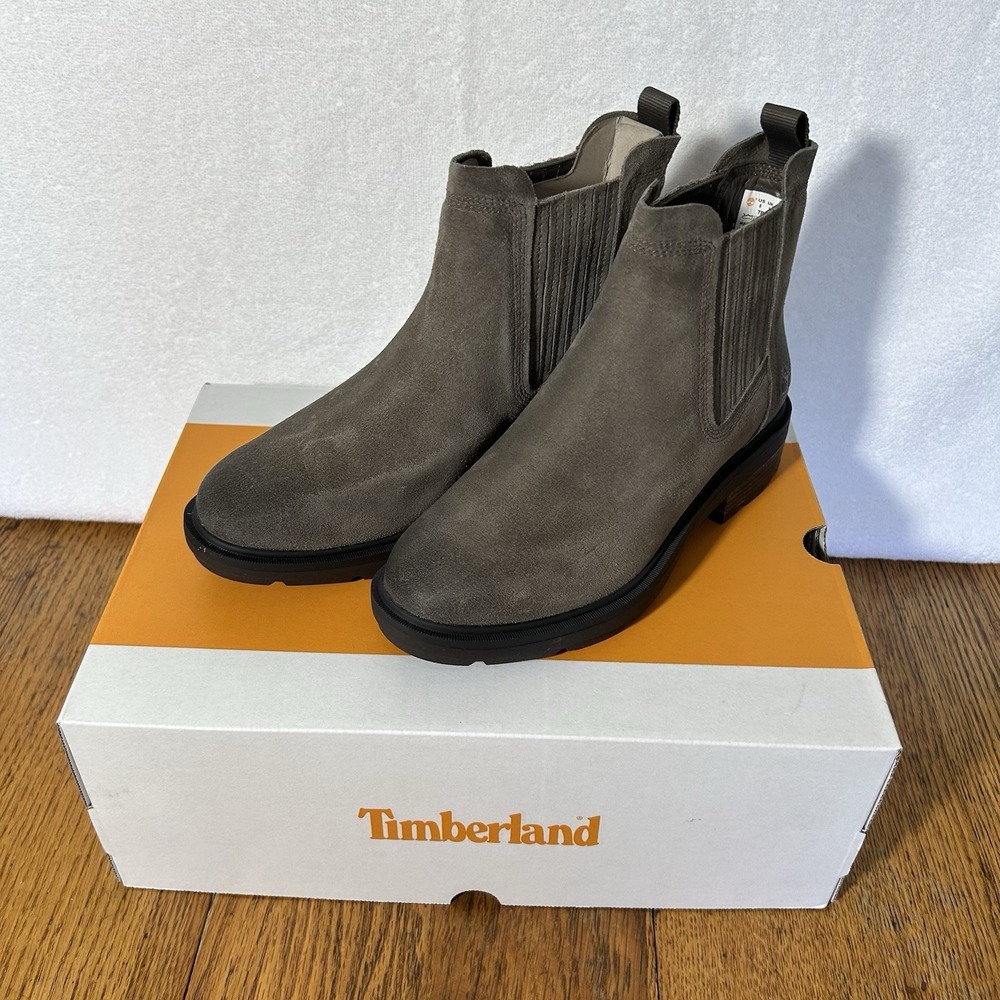 Timberland Womens Size 8 Brimfield Mid Chelsea Brown Suede Leather Boots